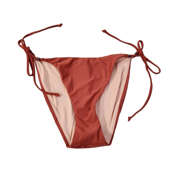 J. Crew  Rust Cheeky String Bikini Bottom With Beads New With Tags Womens Size L - Picture 1 of 16